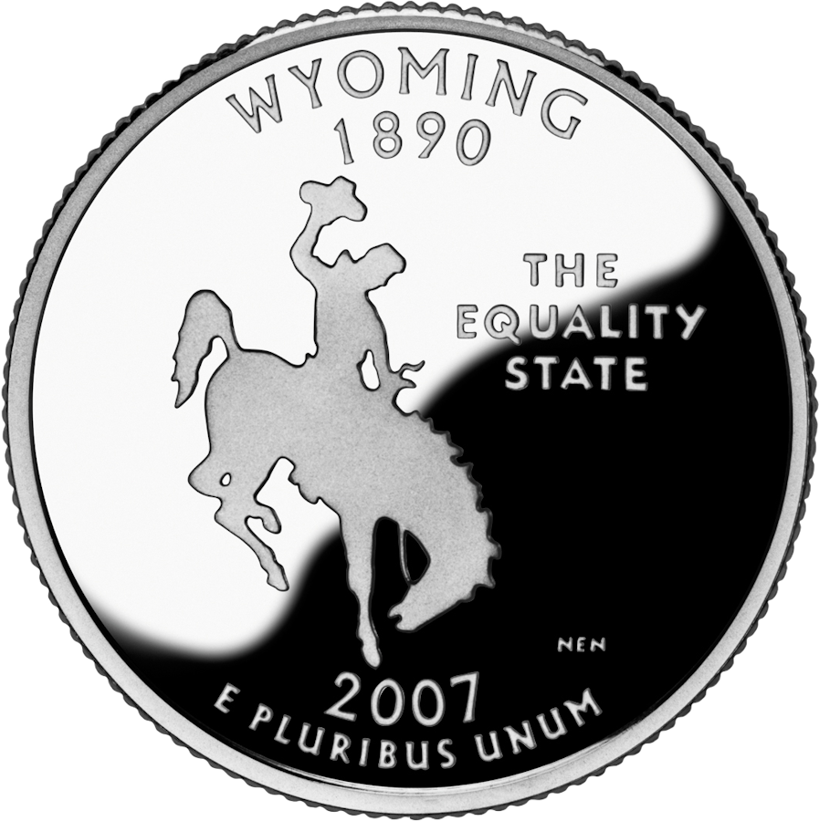 Wyoming state quarter reverse
